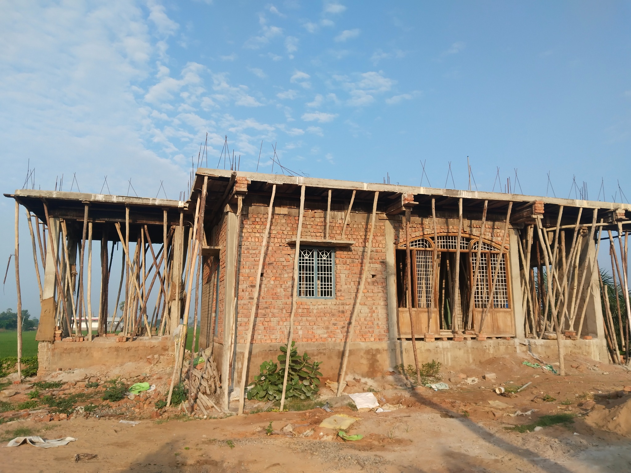 Ashram construction progress view